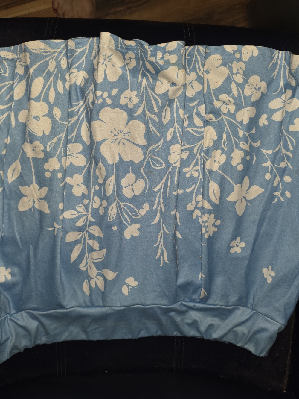 SHEIN Blue Floral Skort with White Print